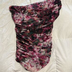 Abercrombie & Fitch Kids Floral Off-Shoulder Swimsuit - Pink and Green